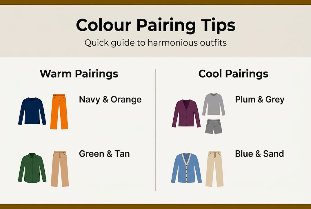 Infographic of harmonious colour pairings in fashion