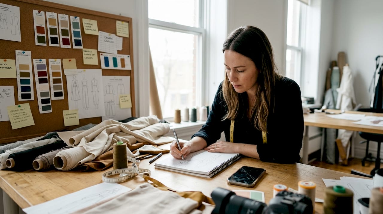Designer sketching inclusive clothing designs