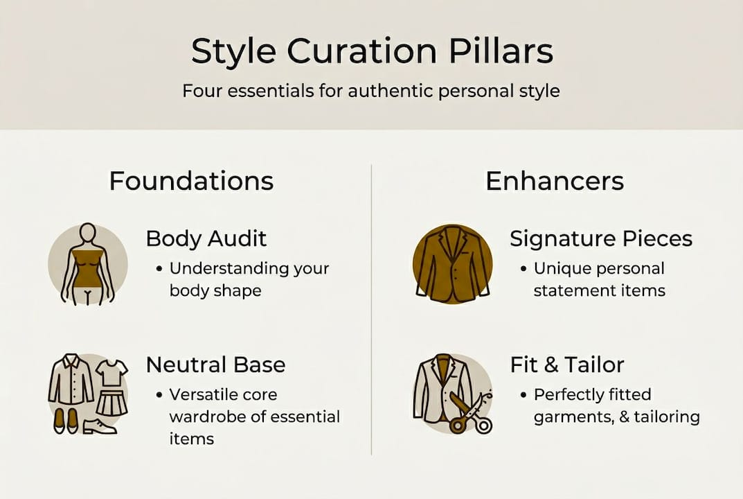 Infographic showing four pillars of style curation