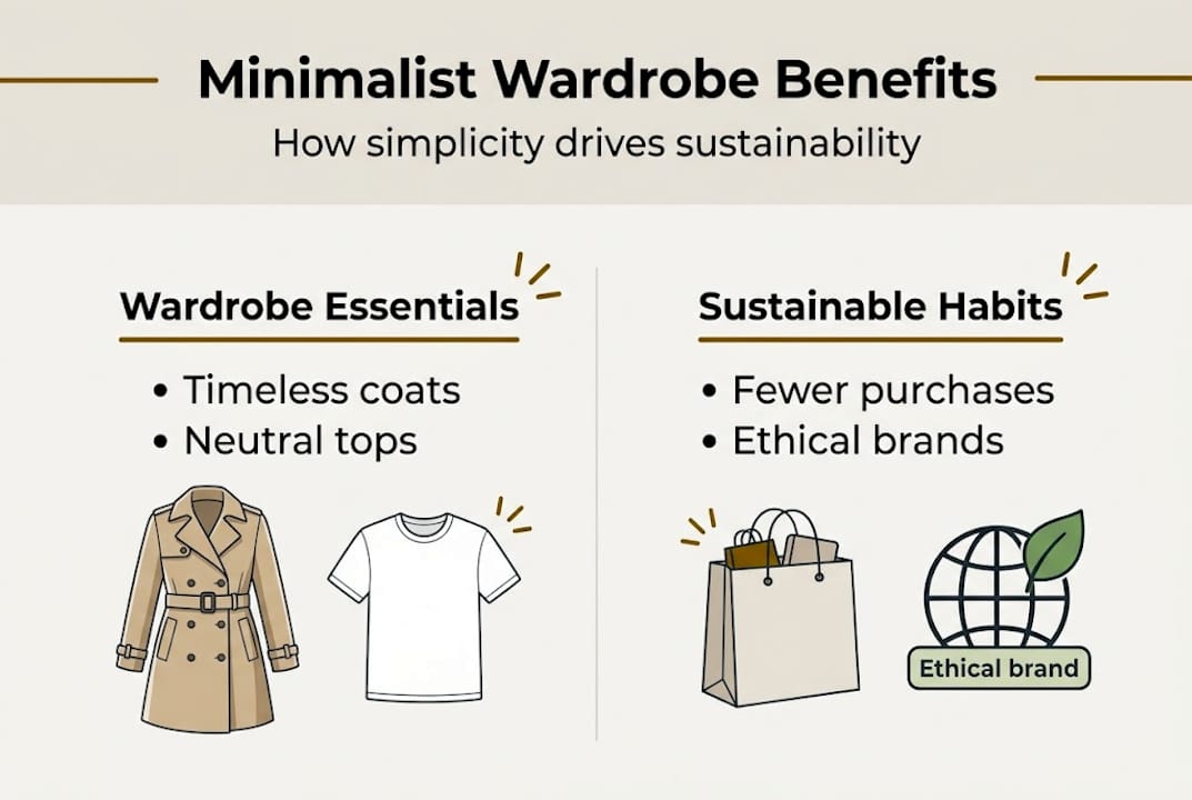 Infographic shows minimalist fashion and sustainability connection