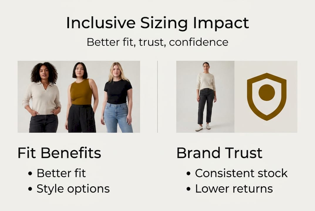 Infographic on inclusive sizing impact and trust