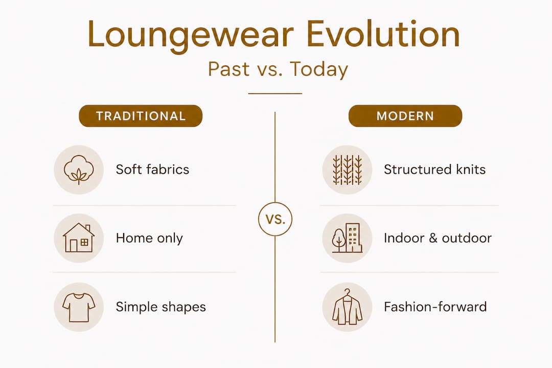 Infographic comparing traditional vs modern loungewear