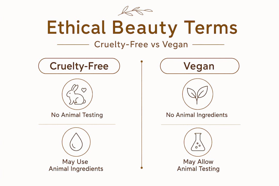 Infographic comparing cruelty-free and vegan beauty