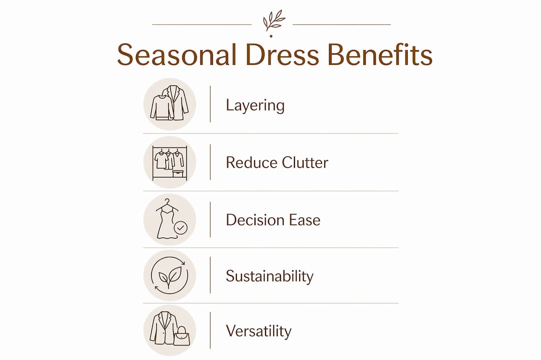 Infographic showing benefits of seasonal dresses