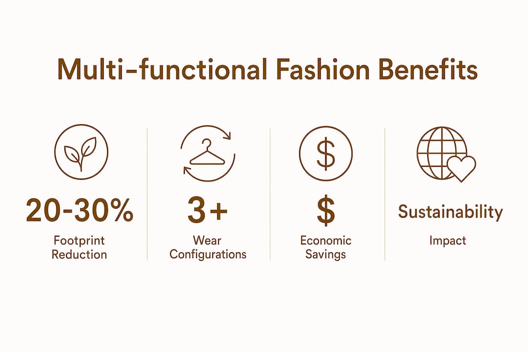 Infographic displaying key benefits of multi-functional fashion