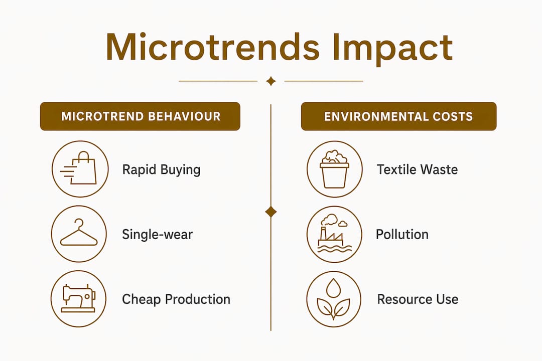 Infographic comparing microtrend behaviors and environmental costs
