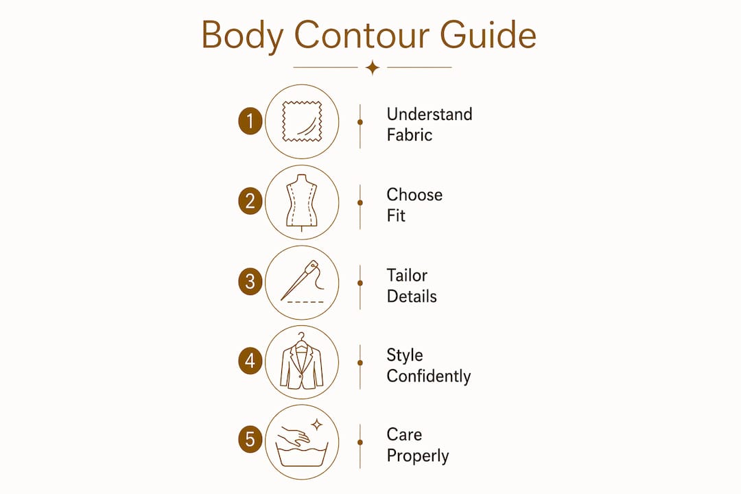 Step-by-step guide infographic on body contour fashion