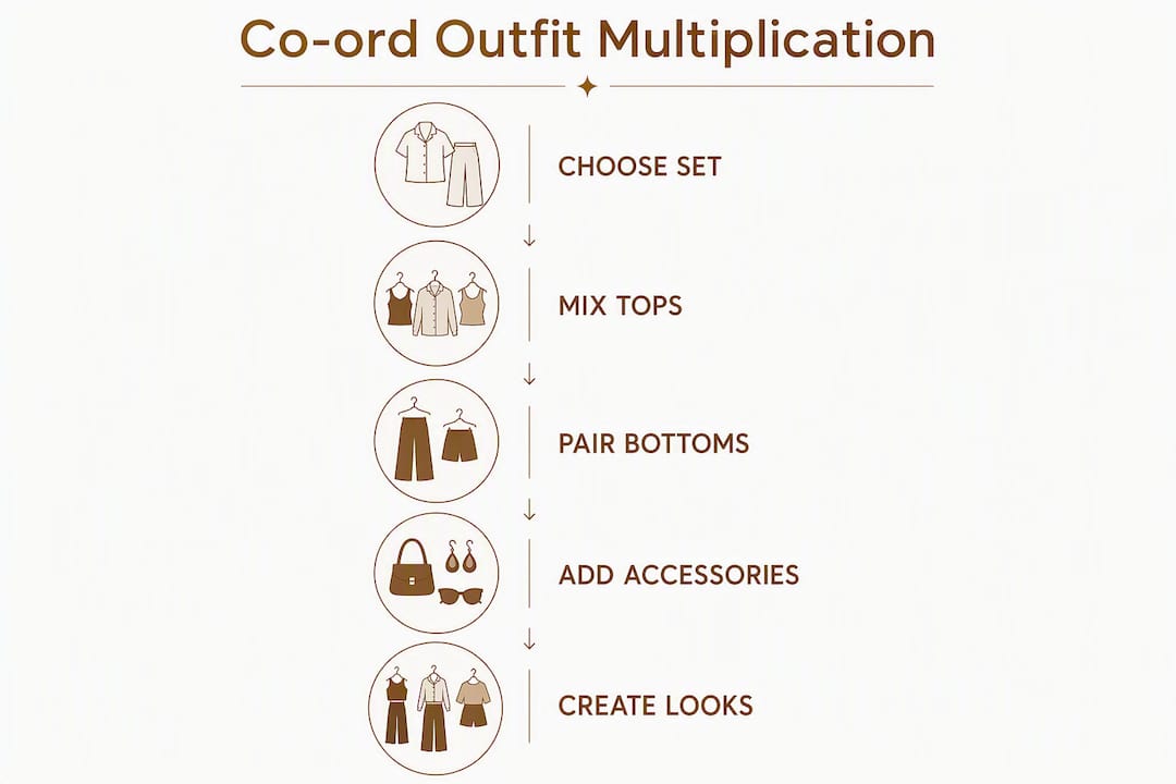 Infographic showing how to multiply outfits with co-ords