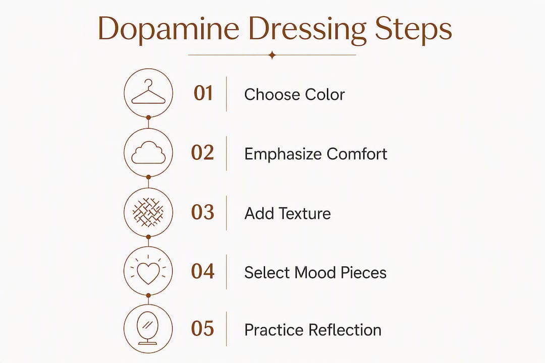 Infographic illustrating dopamine dressing steps