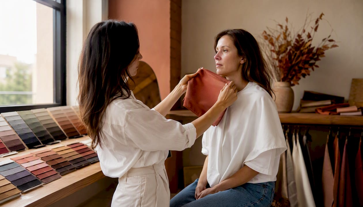 In-person seasonal color draping session