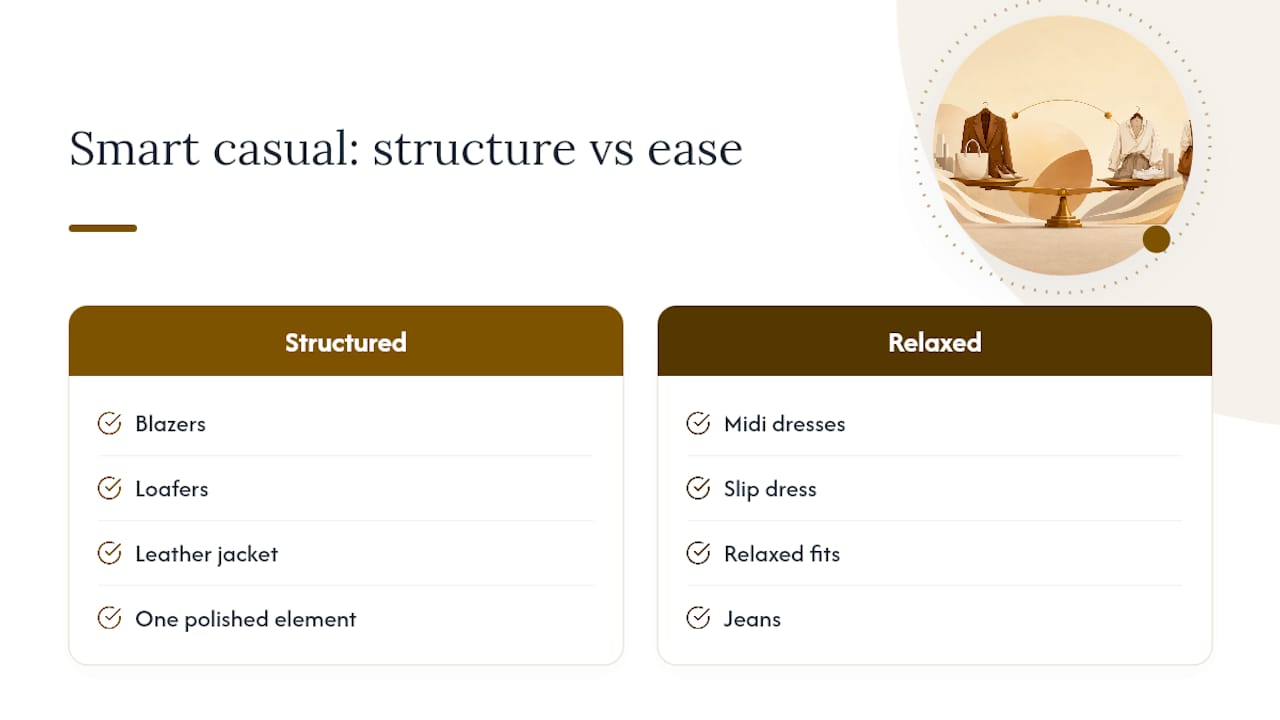Diagram of structure and ease ratio in smart casual
