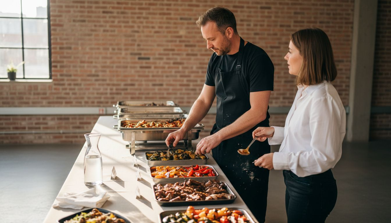 Onze cateraar verzorgt het buffet ter plaatse
