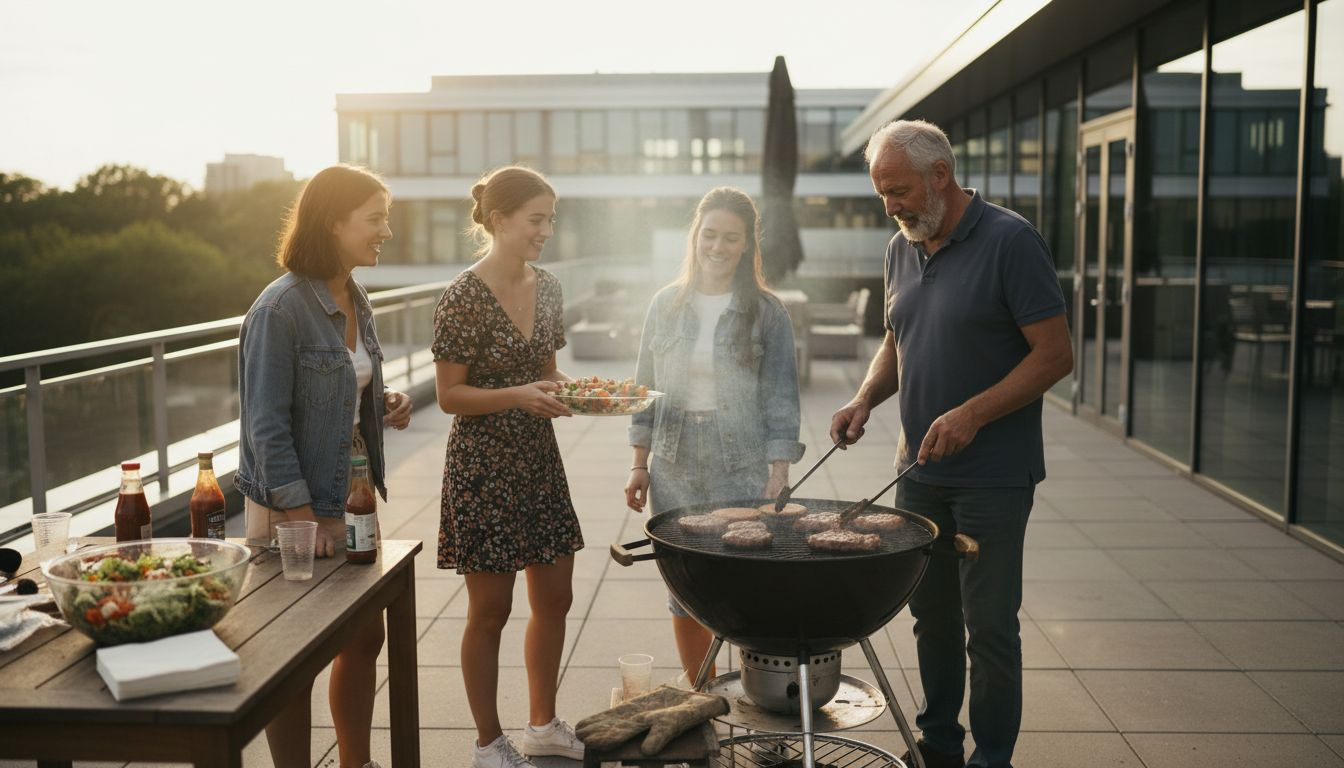 Samen met collega’s genieten van een gezellige barbecue buiten het werk om