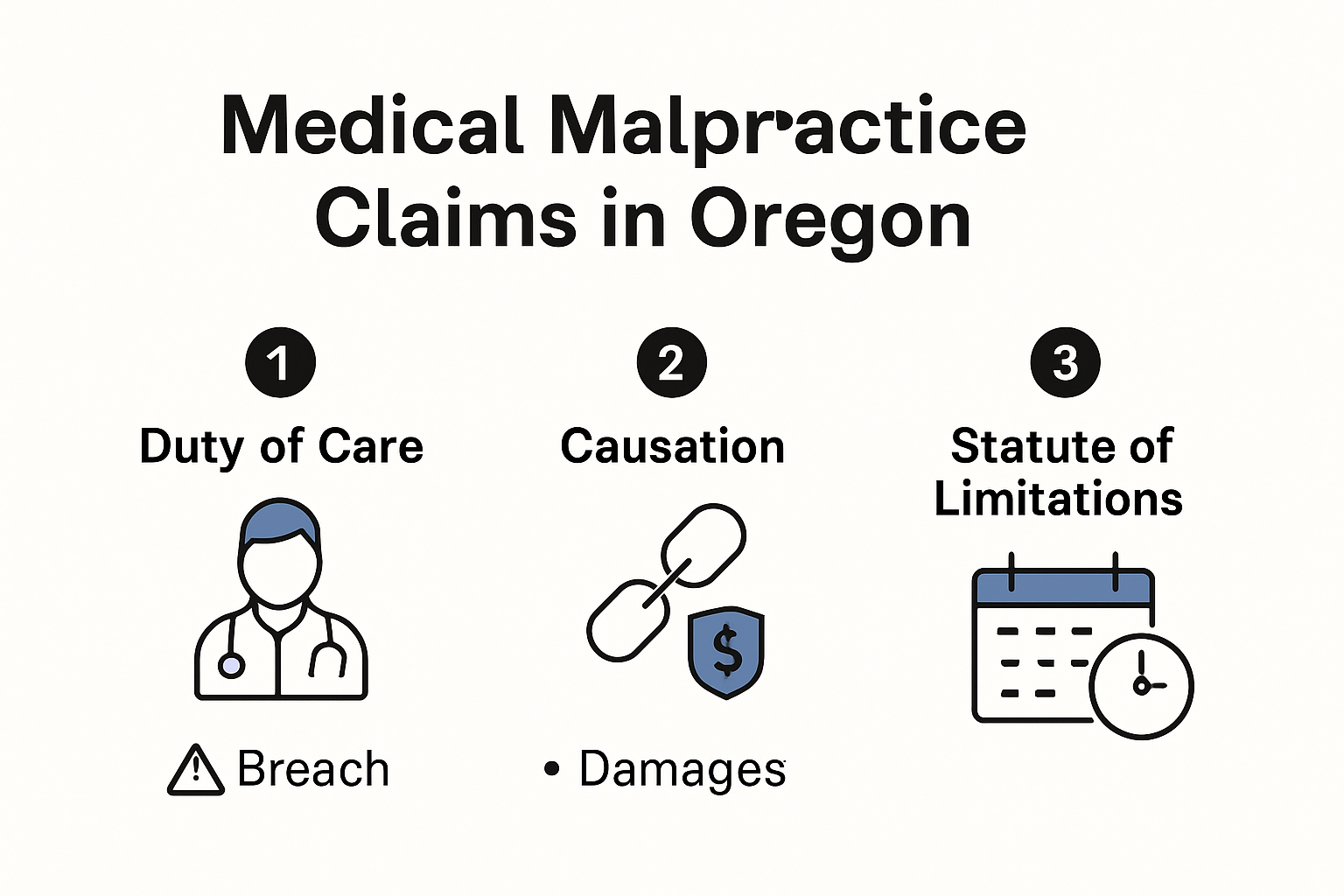 Infographic outlining medical malpractice claims in Oregon