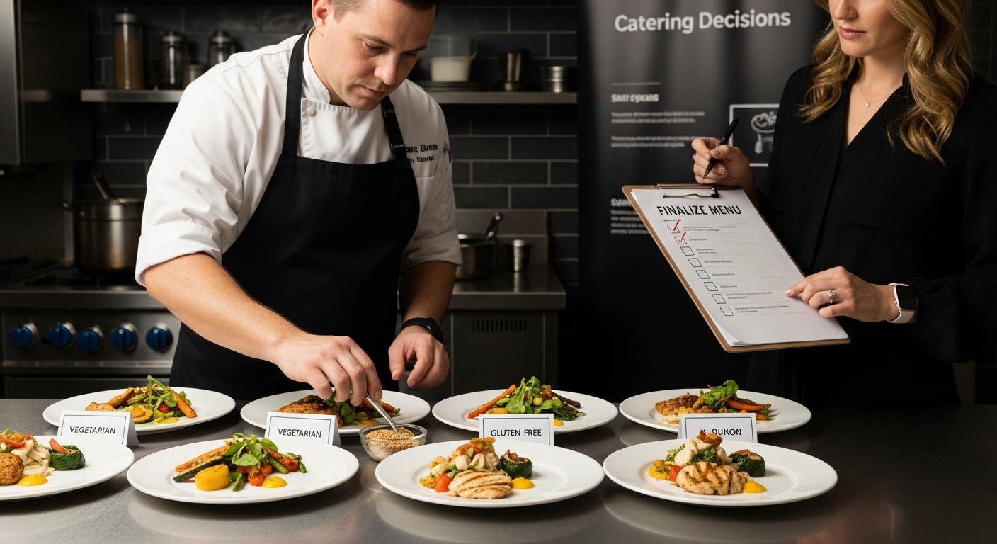 finalize catering menu selection