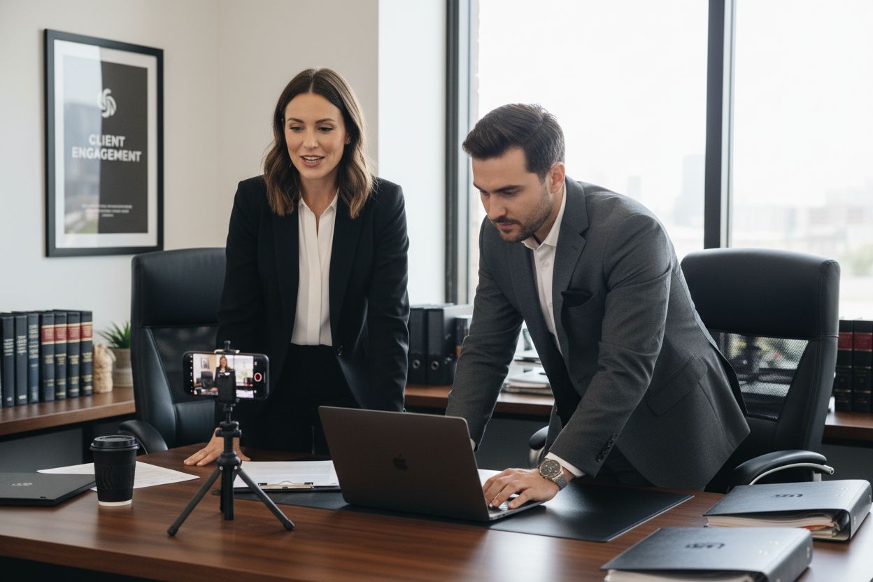 lawyer creating social content
