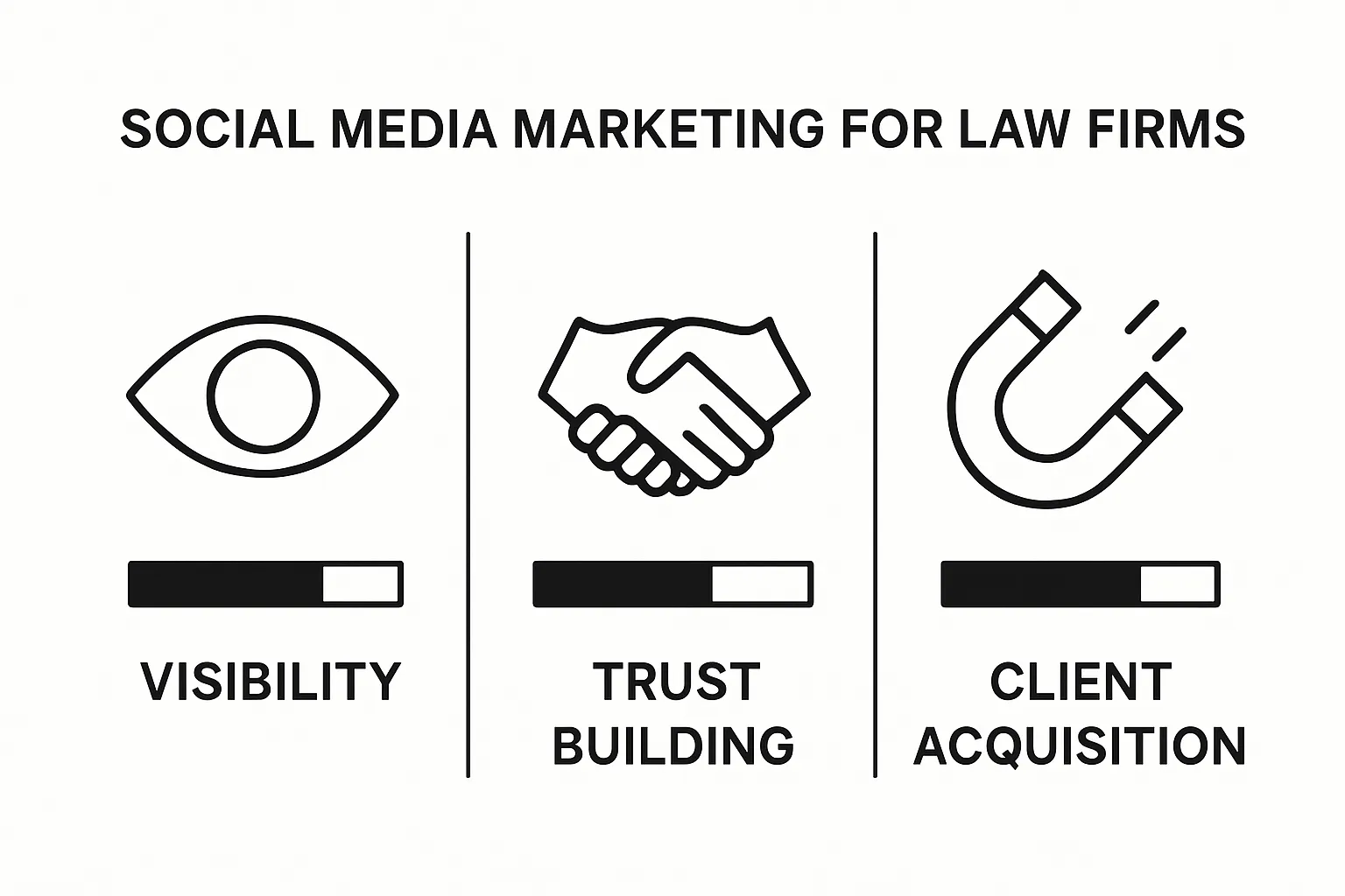Infographic comparing benefits of social media marketing for law firms