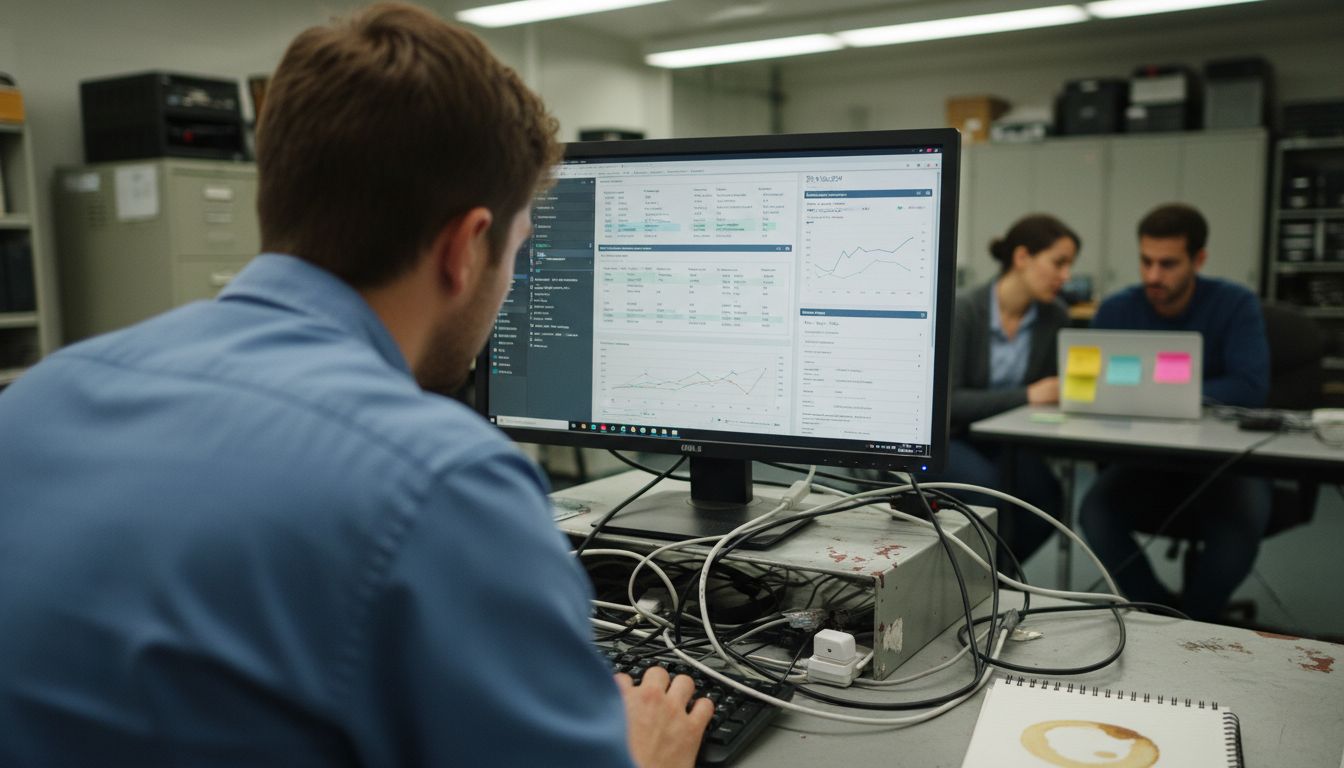 IT specialist reviews technical SEO audit screen