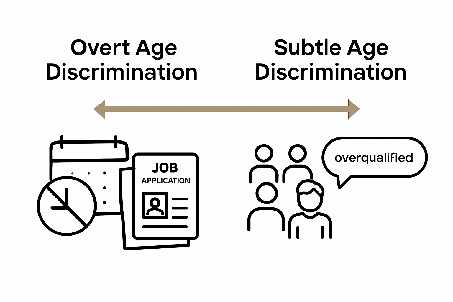 Types of age discrimination infographic