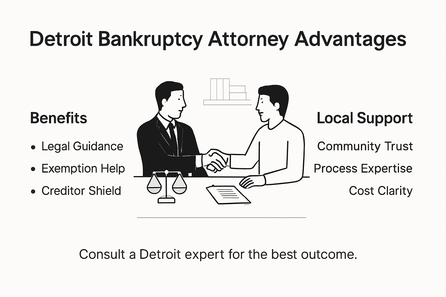 Infographic showing attorney benefits and local support