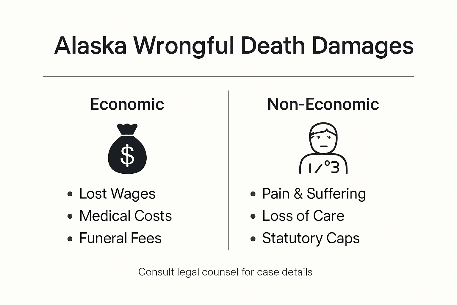 Infographic outlining wrongful death damages types