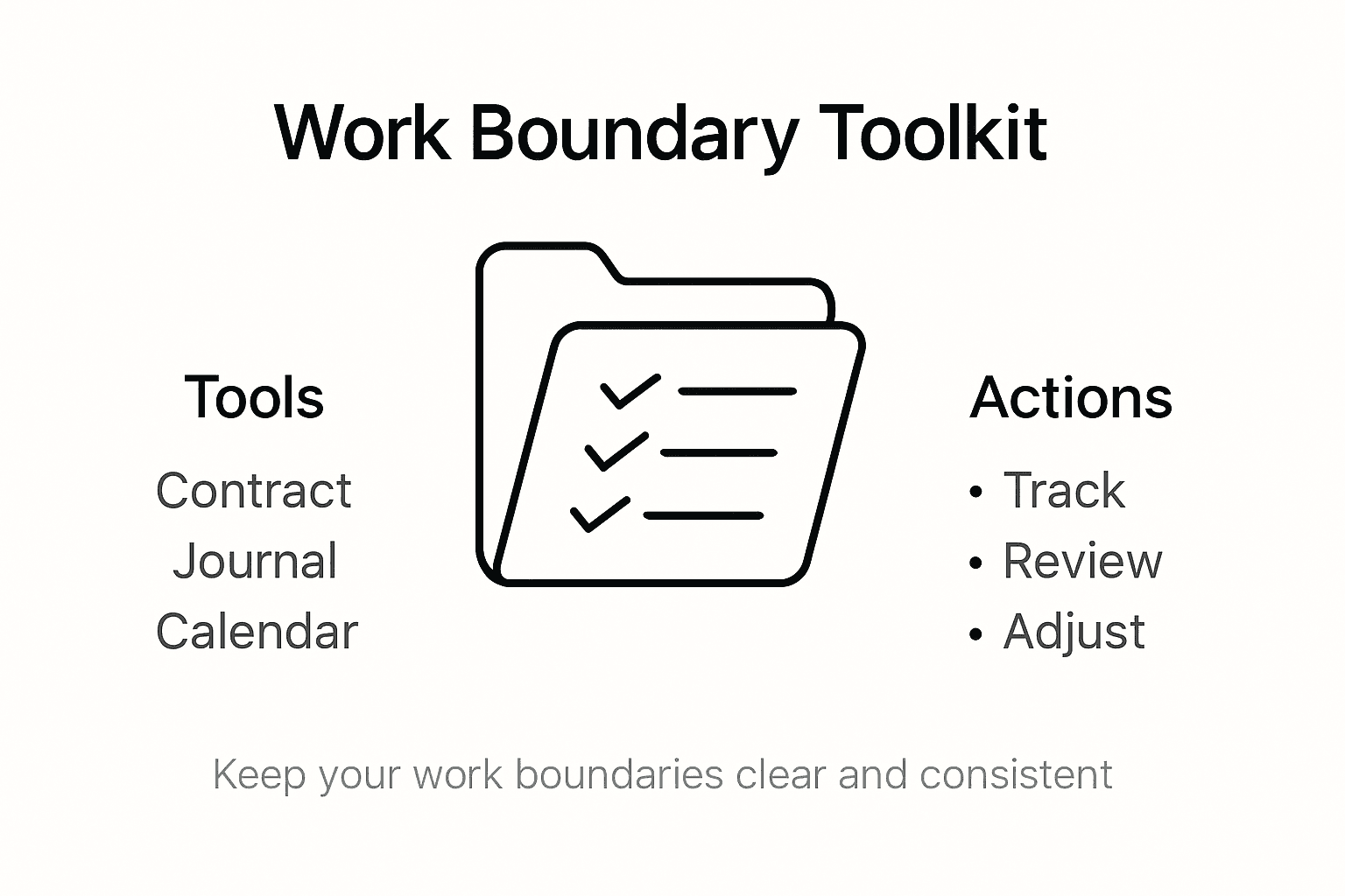 Infographic with work boundary toolkit steps