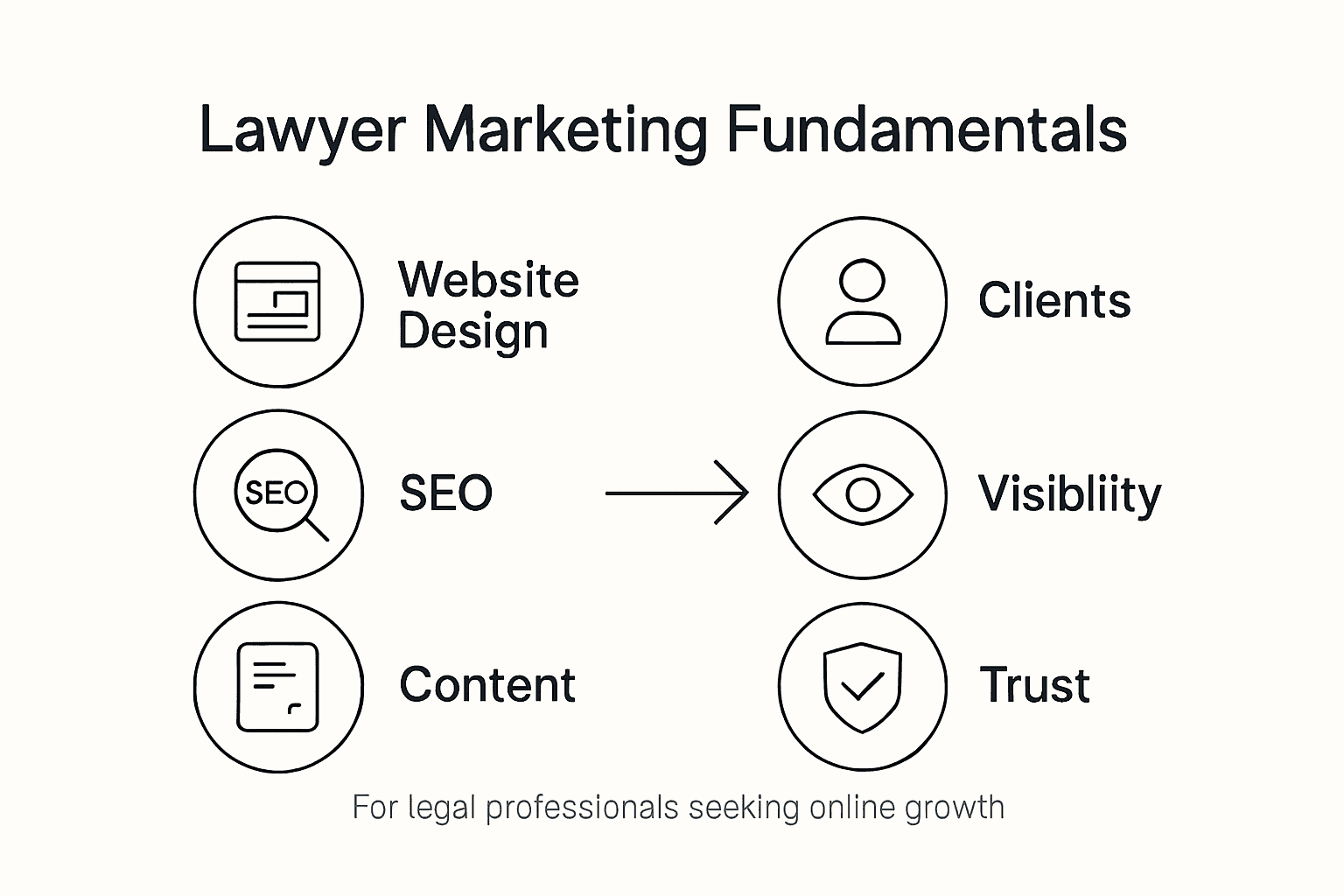 Infographic on key lawyer website marketing basics