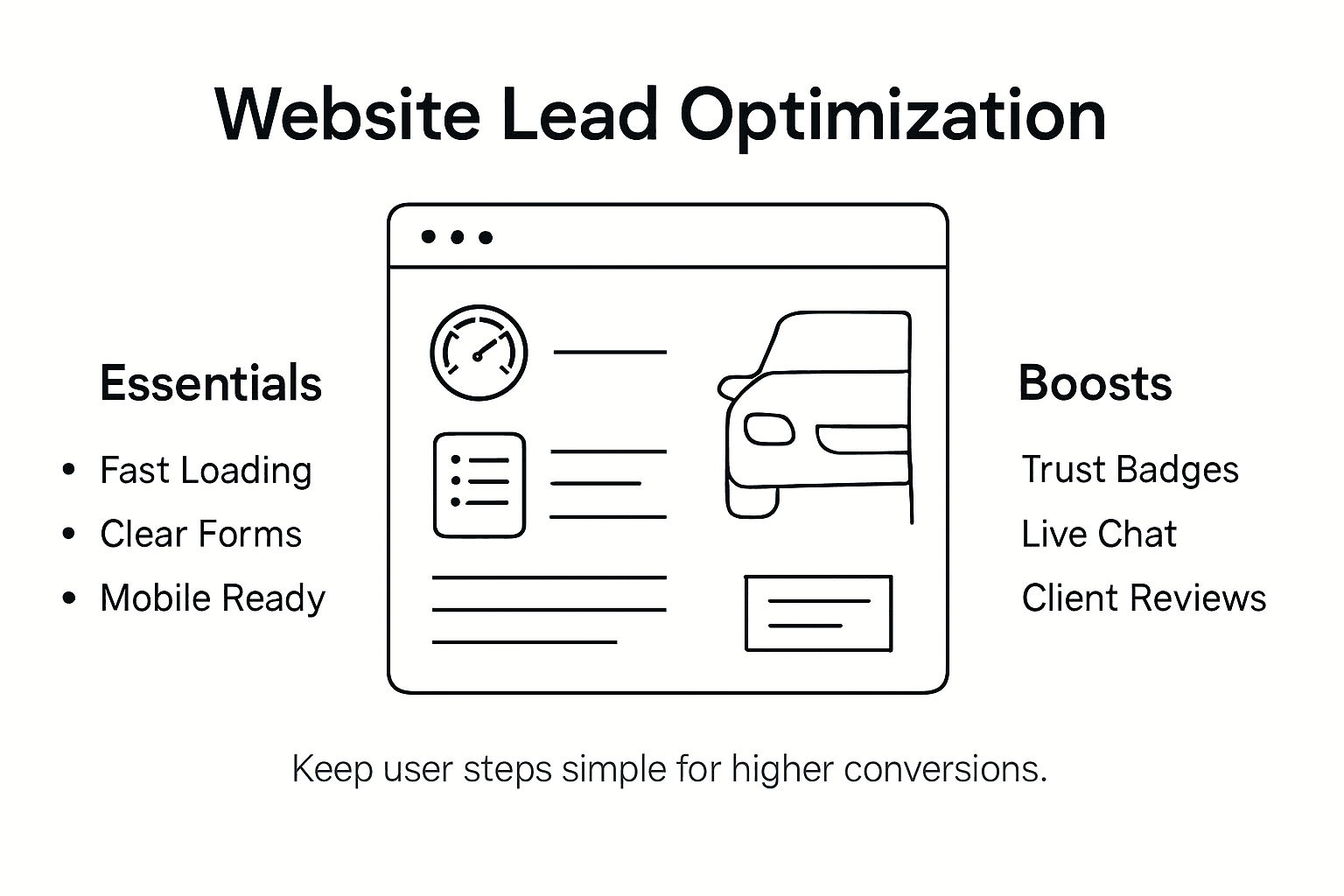 Infographic web lead optimization essentials boosts