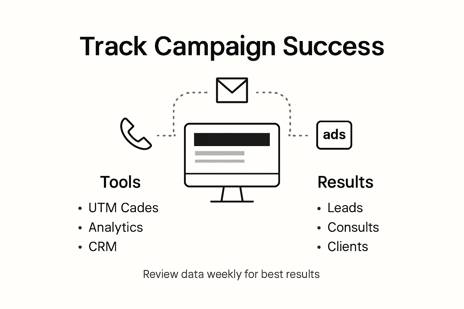 Infographic explaining campaign tracking steps