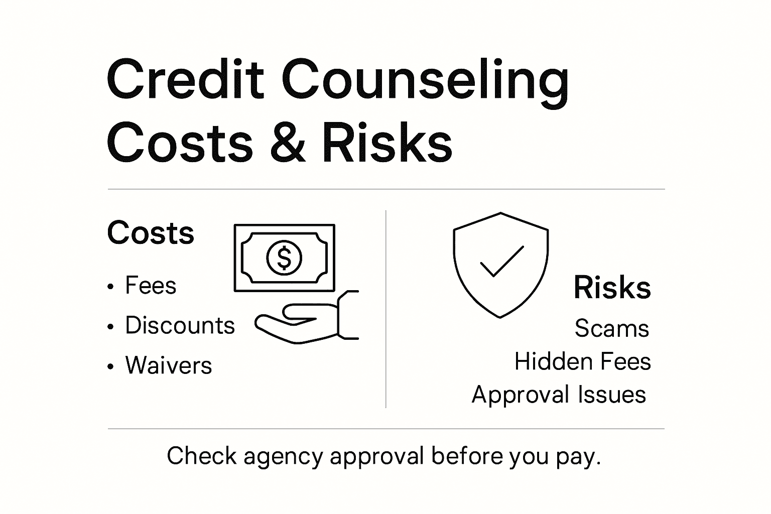 Infographic on credit counseling costs and risks