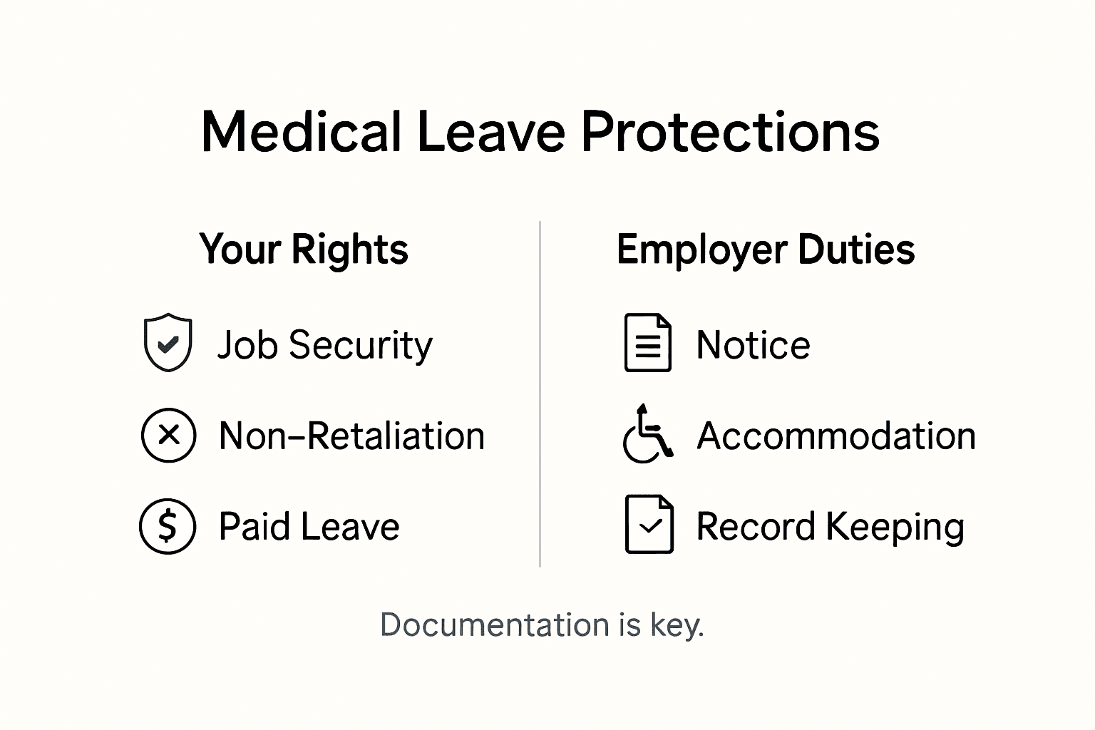 Infografía de las protecciones de la baja médica en California