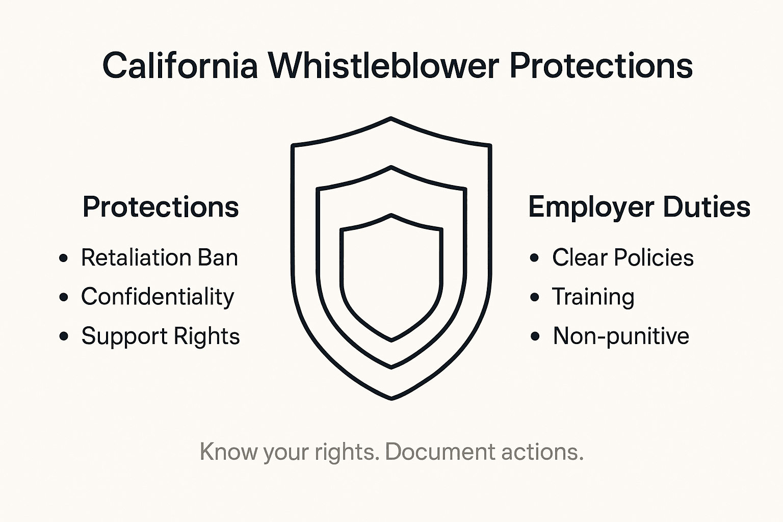 Infographic shows whistleblower law protections and duties