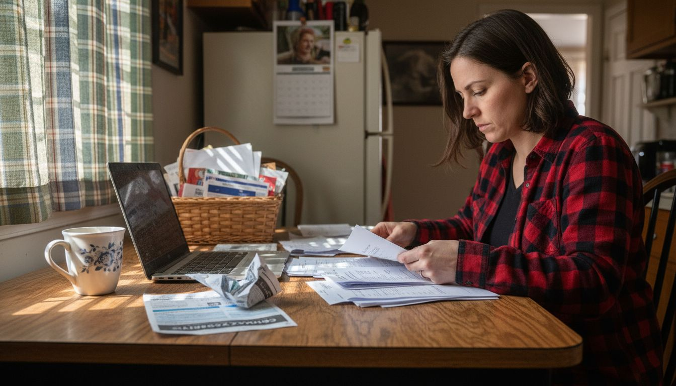 Woman handling home finances after bankruptcy