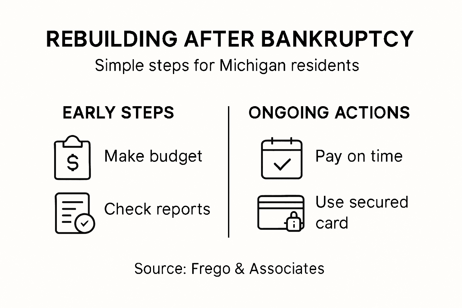 Infographic credit rebuilding steps after bankruptcy