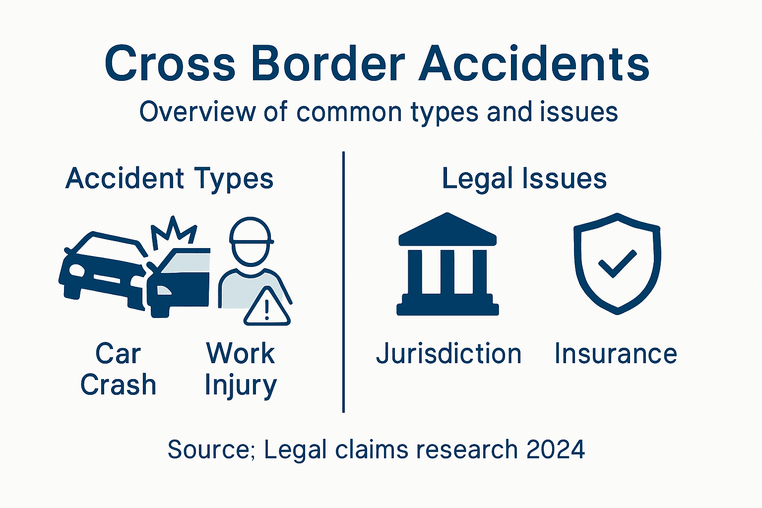 Infographic showing common cross border accident types