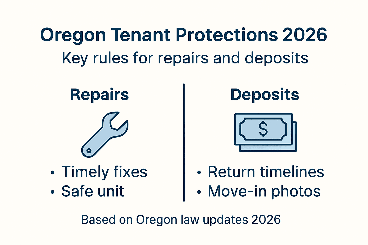 Infographic summarizes key Oregon tenant protections