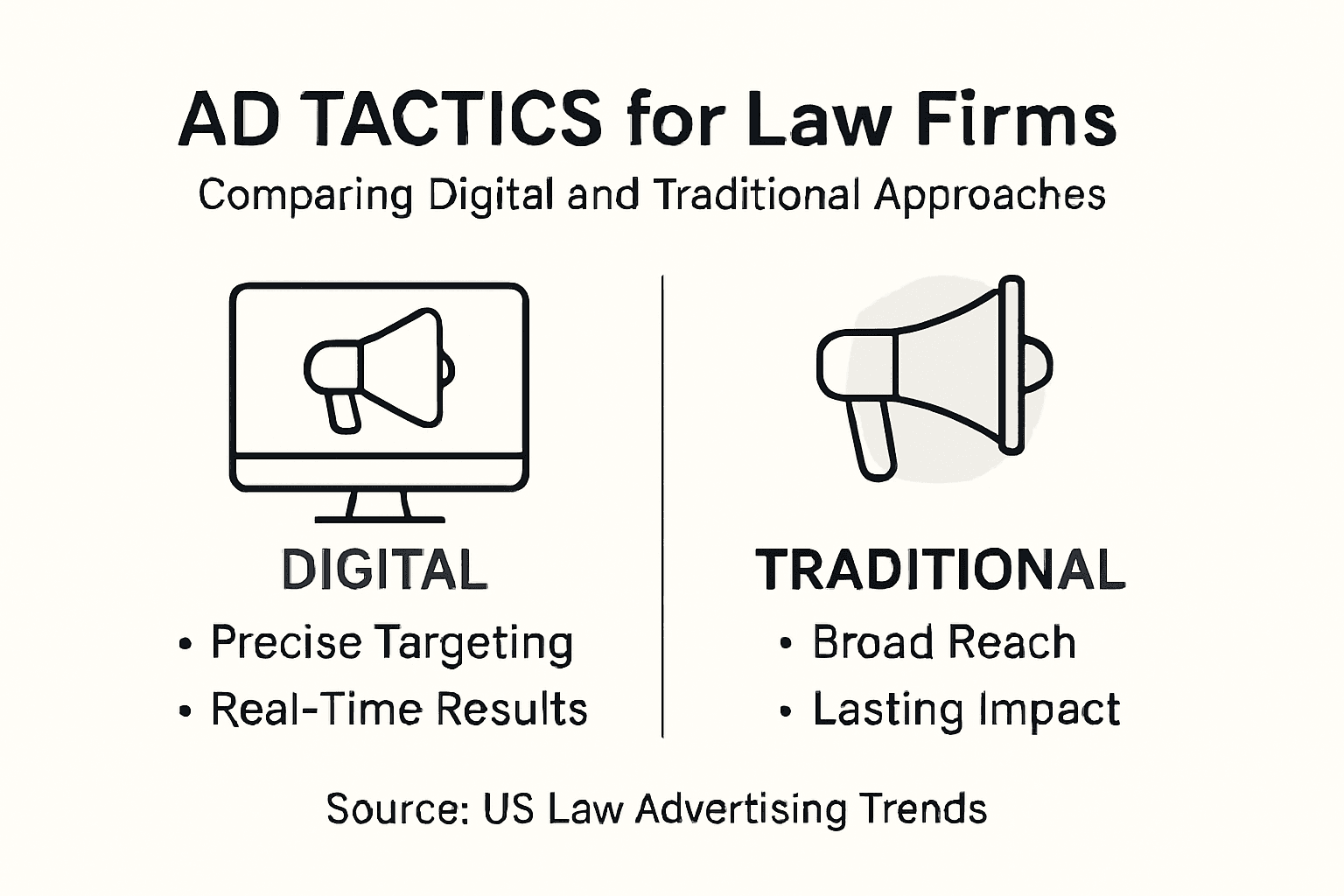 Infographic showing digital versus traditional ad tactics