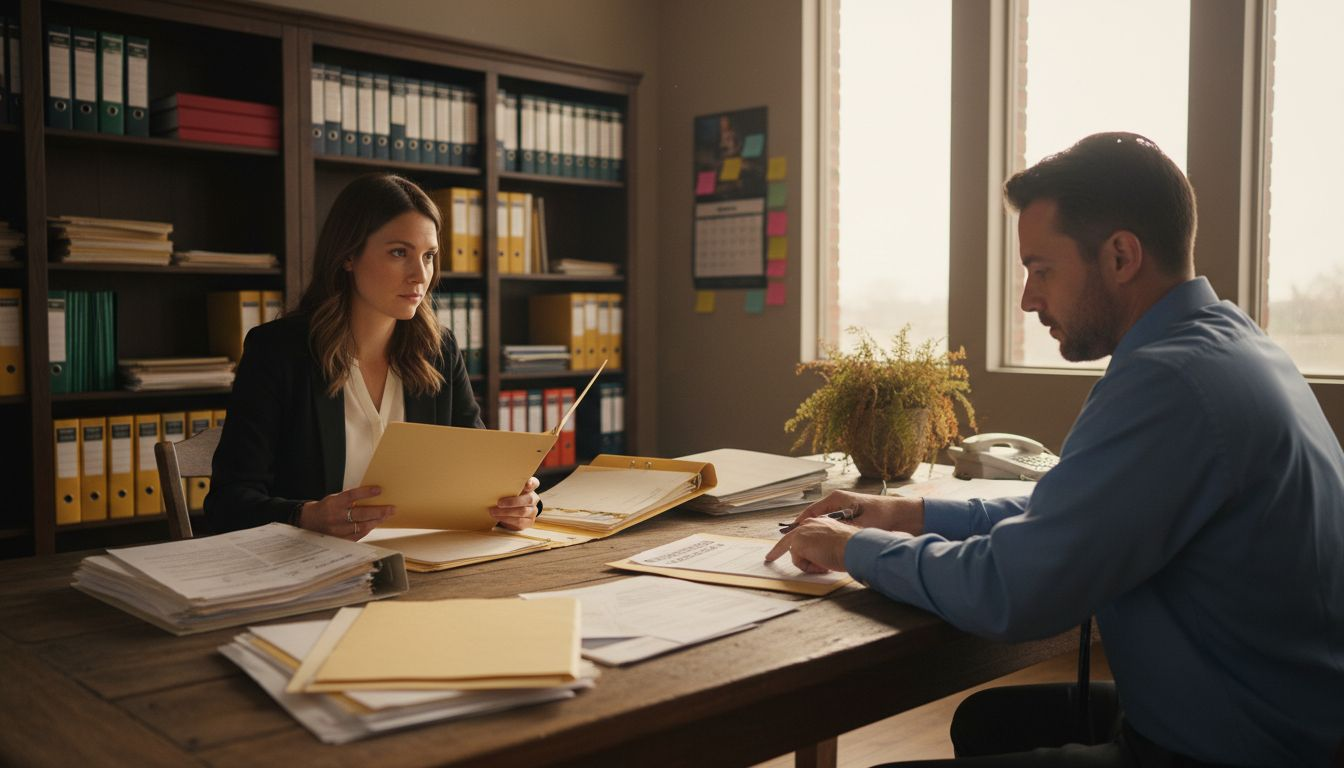 Legal consultation checklist discussion in office