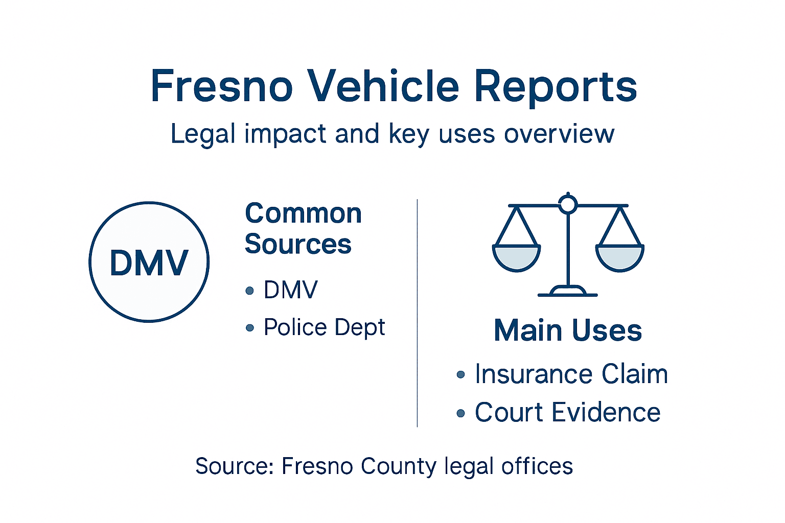 Infographic with Fresno vehicle report sources and uses