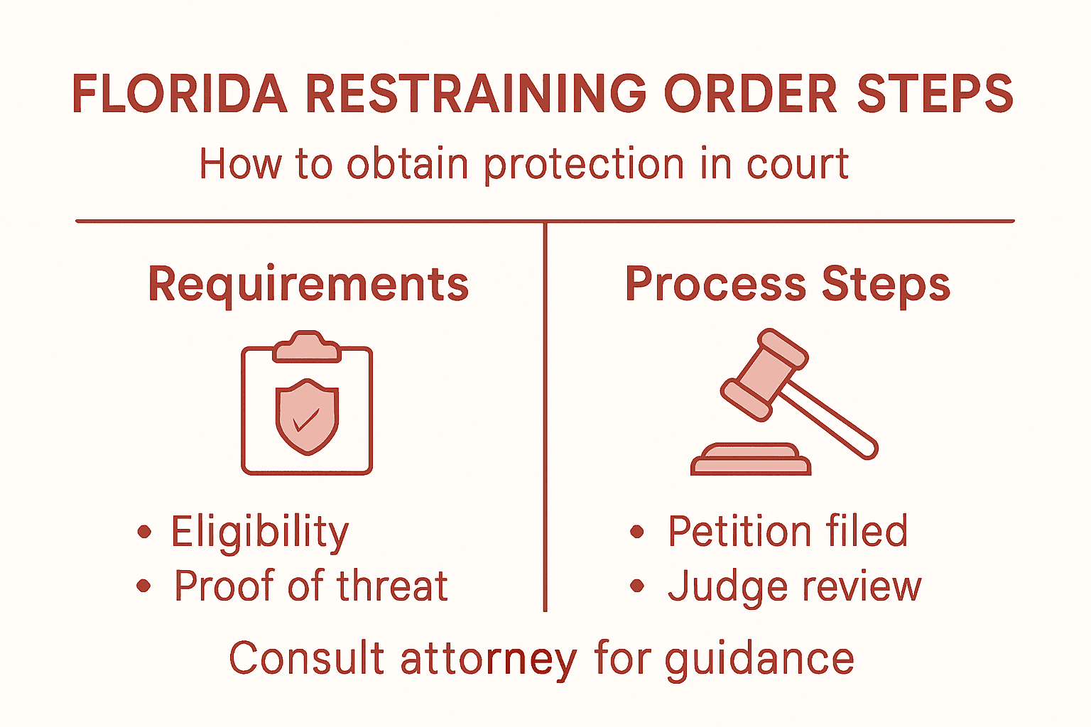 Florida restraining order steps infographic
