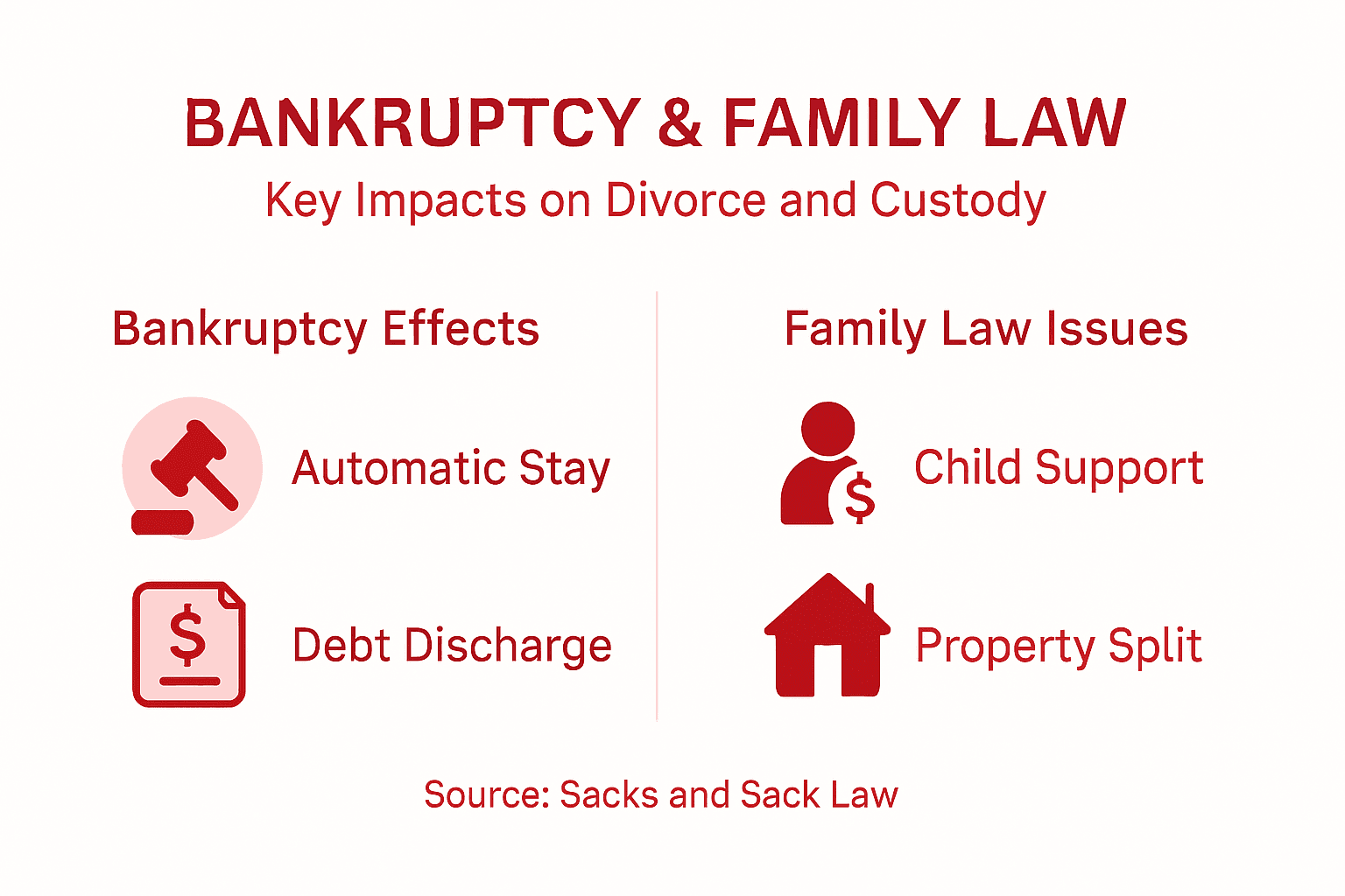 Infographic shows how bankruptcy affects family law