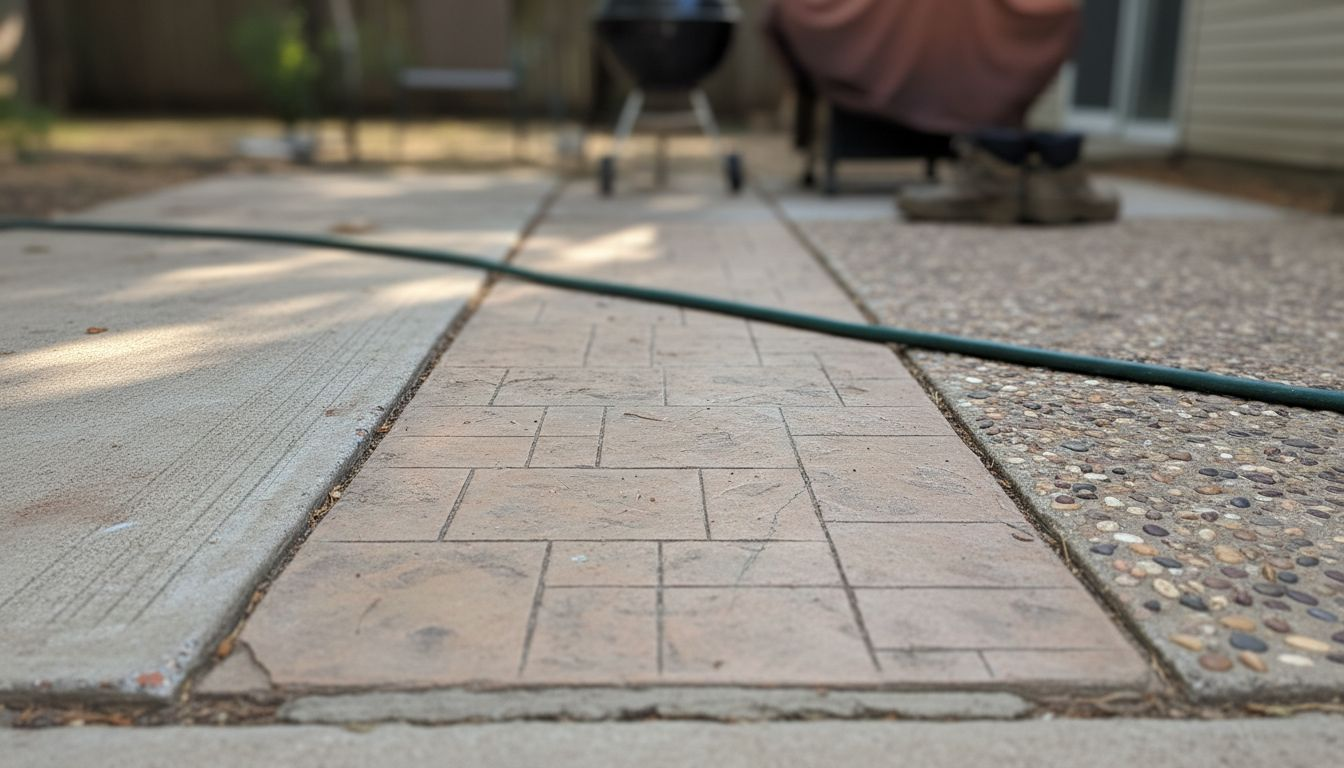 Three kinds of outdoor concrete slab surfaces