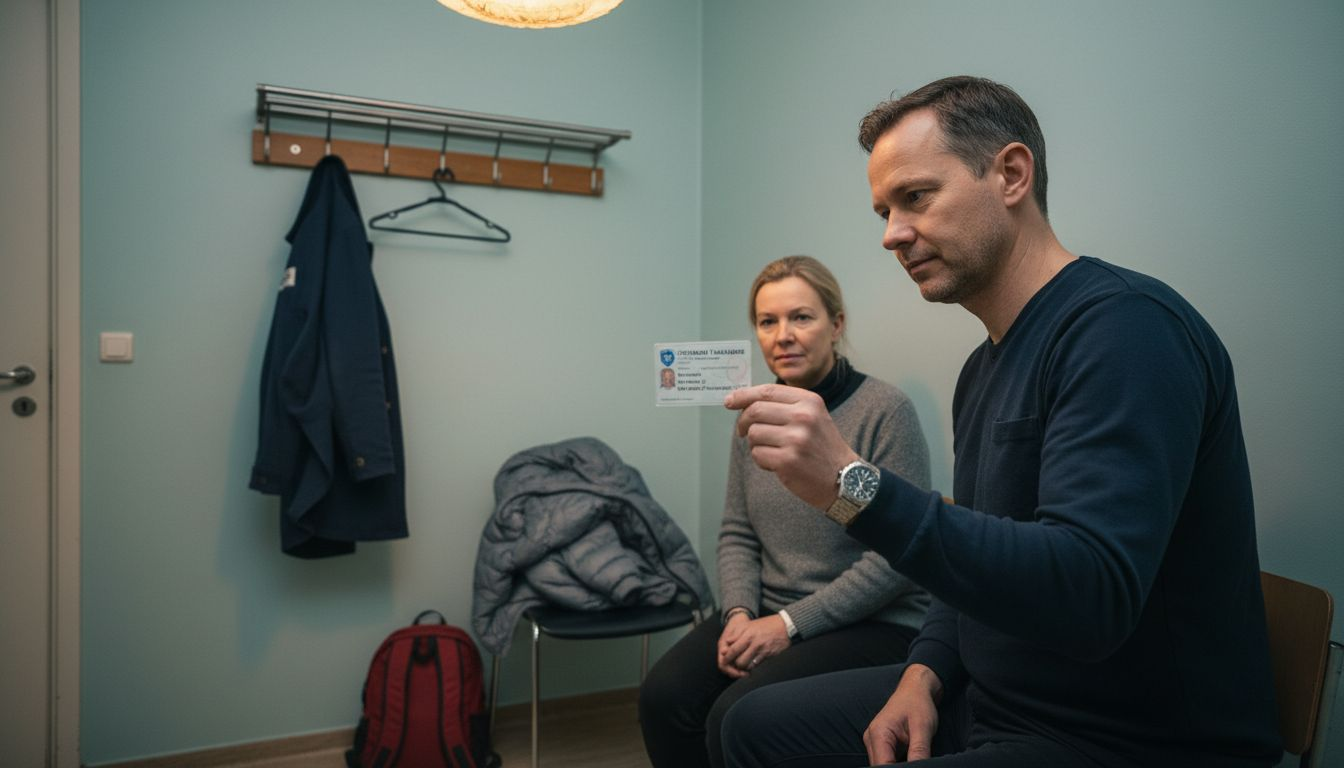 Tandläkaren legitimerar sig inför patienten