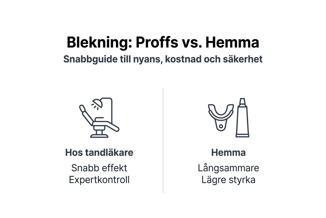 Infografik: skillnader mellan professionell och hemmablekning av tänder