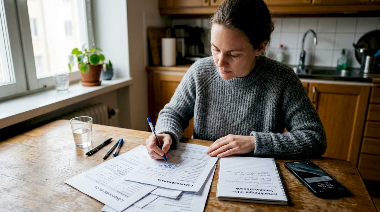 Inför sitt akuta tandläkarbesök förbereder kvinnan sig genom att samla ihop viktig information.