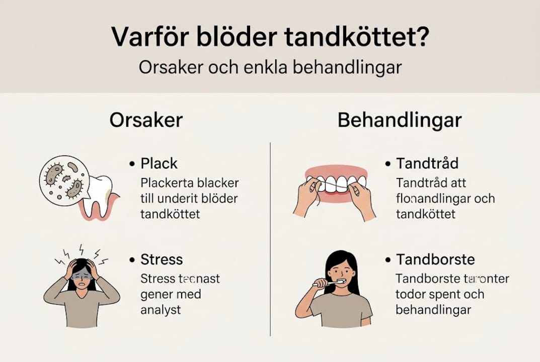 Grafisk översikt: varför blöder tandköttet och hur kan man behandla det