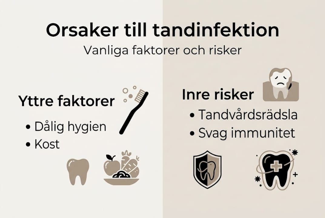 Infografik: Vad orsakar tandinfektioner och vilka risker finns?