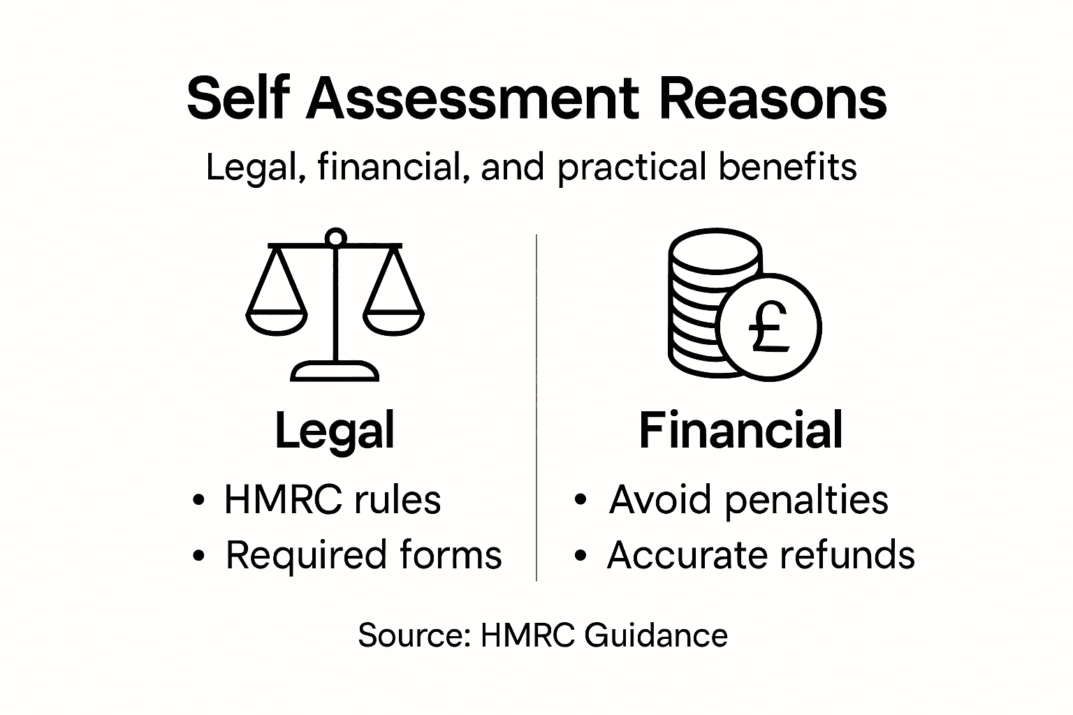 Infographic showing legal and financial assessment reasons