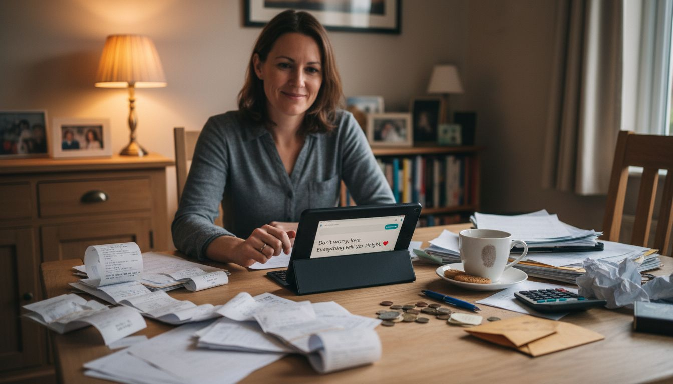 Woman relieved by chat support guidance