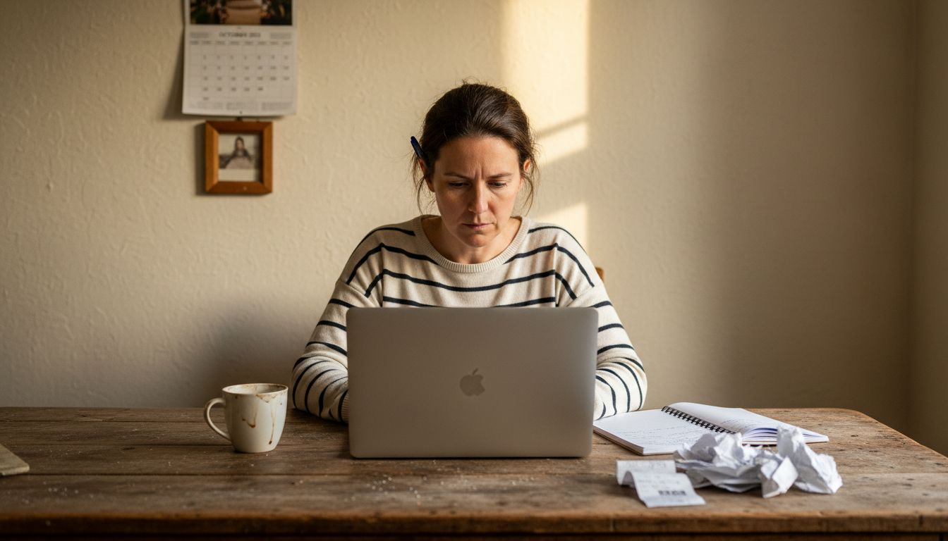 Sole trader entering tax returns at home